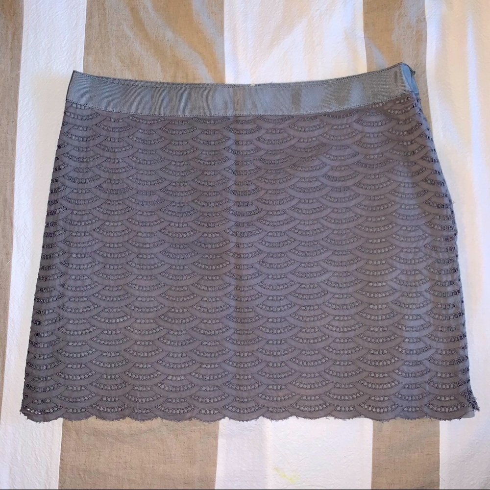 JCrew gray lace skirt
